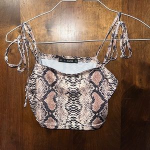 Zaful snake print crop top